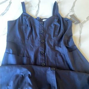 Nordstrom signature navy blue button down dress 16